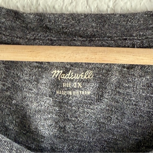 Madewell Heathered Gray Boxy Crop Muscle Tee Relaxed Fit Women’s Size 2X - Picture 3 of 12